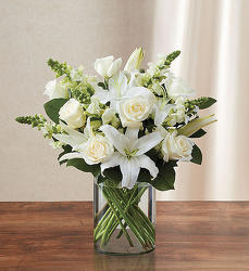 Classic All White Arrangement Flower Power, Florist Davenport FL